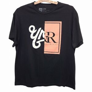 Young & Reckless Mens Black Pink Crew Neck Logo Short Sleeve T-Shirt L